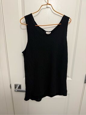Encircled Women's Black Textured Sleeveless Tank Top in size XXL